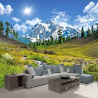 【CW】 Snow Mountain Plateau Scenery Photo Wallpaper Custom Mural Wall Paper Room Sofa Bedroom TV Backdrop