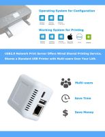 LOYALTY-SECU Network Windows USB to Ethernet Adapter Print Server Android 1 Port White