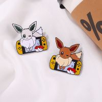 Cartoon Cute Little Animal Elf Playing With Mobile Phone Metal Enamel Brooch Exquisite Creative Best Friend Badge Pin Jewelry