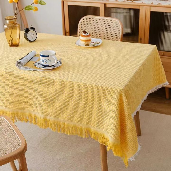dhe-ผ้าปูโต๊ะผ้าปูโต๊ะสีชานมญี่ปุ่นที่มีผ้าฝ้ายหนาและผ้าลินินสไตล์โต๊ะสี่เหลี่ยมหรูหราน้ำหนักเบา