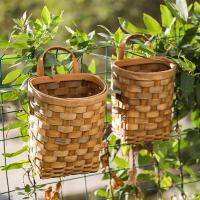 ตะกร้าเก็บของในครัว Wall Fruits Veggies Basket Wall Hanging Flower Basket With Handle Farmhouse Flower Basket