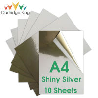 10 Sheets Shiny Silver Self-adhesive Printable Vinyl Sticker Paper A4 Printer Paper Waterproof Label Stickers for Inkjet Printer