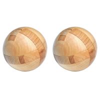 2X Wooden Puzzle Magic Ball Brain Teasers Toy Intelligence Game Sphere Puzzles for Adults/Kids