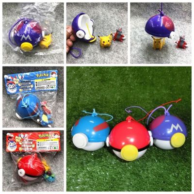 ZHUJI โมเดลของเล่นจำลอง โปเกมอนจับบอล ฟิกเกอร์อนิเมะ ลูกบอลที่ดี ลูกบอลโปเกบอล ของเล่นเด็กเล่น การ์ตูนลายการ์ตูน อนิเมะที่อยู่รอบๆ