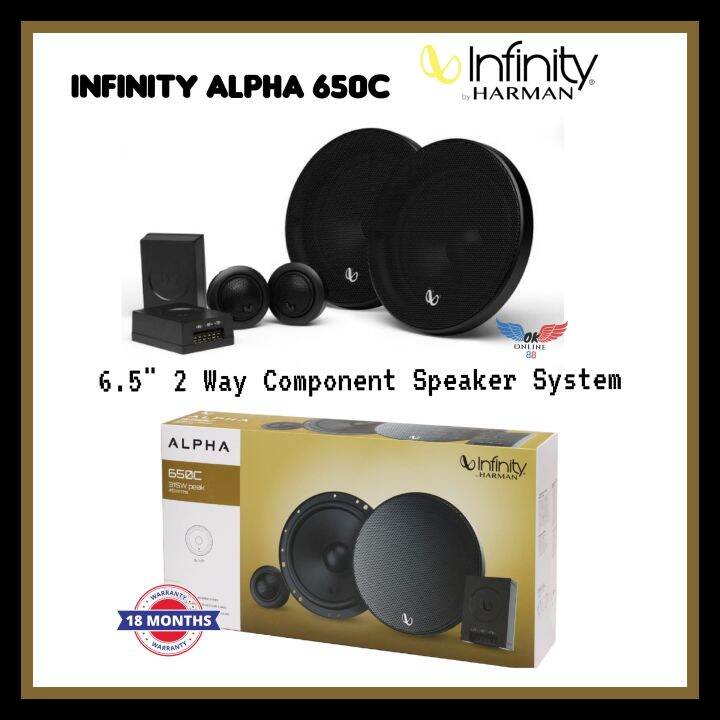 INFINITY Alpha 650c 6.5" Inch 2-Way Component Speaker System With ...