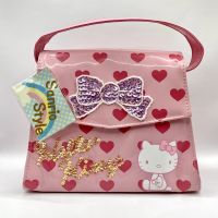 กระเป๋าคิตตี้ Hello Kitty กระเป๋า คิตตี้ kitty กระเป๋าถือคิตตี้ Sanrio Original 2005 ตำหนิสี Hello Kitty Handbag 7" SECOND HAND