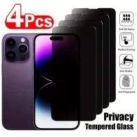 【lz】☁✠  Vidro Temperado Anti-Espião para iPhone Protetores de Tela de Privacidade 14 PRO MAX 13 12 11 Pro XS Max XR 7 8 Plus SE 4 unidades