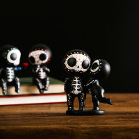 Gifts for New Year 2022 Figurines for Interior Gothic Skull Decoration Lovers Resin Decorative Crafts Gifts Doll Accessories