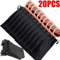 20Pcs Waterproof Glasses Bag Portable Eyewear Case Container Drawstring Microfiber Dustproof Pouch Pocket Glasses Carry Bag