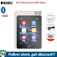 RUIZU เครื่องเล่น MP3 A55ระบบไฮไฟ,เครื่องเล่นเพลง5.0บลูทูธเครื่องเล่นเสียงปรับสมดุล MP3ขนาดเล็กพกพาได้สามารถปรับอีควอไลเซอร์9D เสียงรอบทิศทางเครื่องเล่นเพลงเบสหนักถอดรหัสฮาร์ดคอร์รองรับบัตร TF SD ของอีบุ๊ก