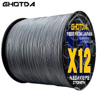 GHOTDA Saltwater Fishing Line X12 Strands Braided Line 300/500/1000M 25-120LB Multifilament PE Fishing 0.16-0.55mm Fishing Lines