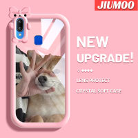 JIUMOO เคสสำหรับ VIVO Y91 Y91i Y95เคสการ์ตูนสุนัขน่ารักแผ่นสีสันสดใสมอนสเตอร์ตัวน้อยกันกระแทกแบบใสเคสมือถือป้องกันซิลิโคนเรียบง่ายฝาครอบความคิดสร้างสรรค์โปร่งใส