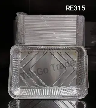 10Pcs Aluminium Foil Baking Trays with Lids 3500ml Gold Aluminum
