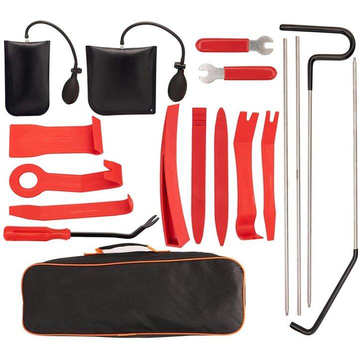 car-tool-kit-with-air-wedge-bag-pump-long-reach-tool-car-lockout-kit-unlocking-door-kit-auto-trim-removal-tool-18pcs