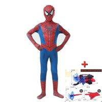 Superhero Costume Childrens Halloween Party Cosplay 3D Style Bodysuit Send Spider-Man Launcher Toy Gift