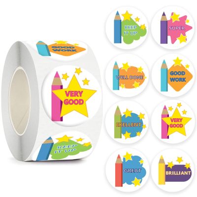 【CW】✓  100-500pcs Reward Sticker for Kids With Star Pattern Classroom Teacher Supplies Kawaii Motivational Children