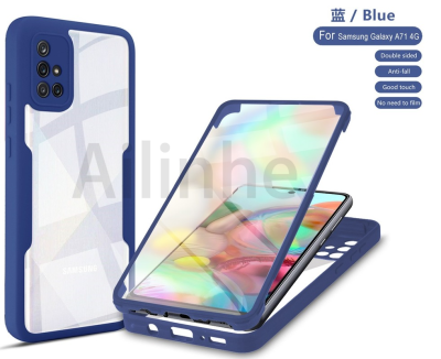 สำหรับ Samsung Galaxy A23 A51 A71 A33 A53 A73 M53 A72 A82 4G 5G Case Clear ในตัวป้องกันหน้าจอ PET 360ป้องกันร่างกายเต็มรูปแบบฝาครอบใสกลับ + ซิลิโคนโทรศัพท์กรณี