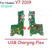 ต้นฉบับสำหรับ Huawei Y7 2017 2019แท่นชาร์จ USB พอร์ตตัวเชื่อมต่อไมโครโฟนสายเคเบิลงอได้ชิ้นส่วนซ่อม LPX3763อะไหล่ทดแทน