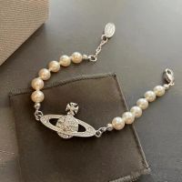 vivienne westwood Classic Saturn Silver-Tone Pearl Bracelet with Diamonds GJER