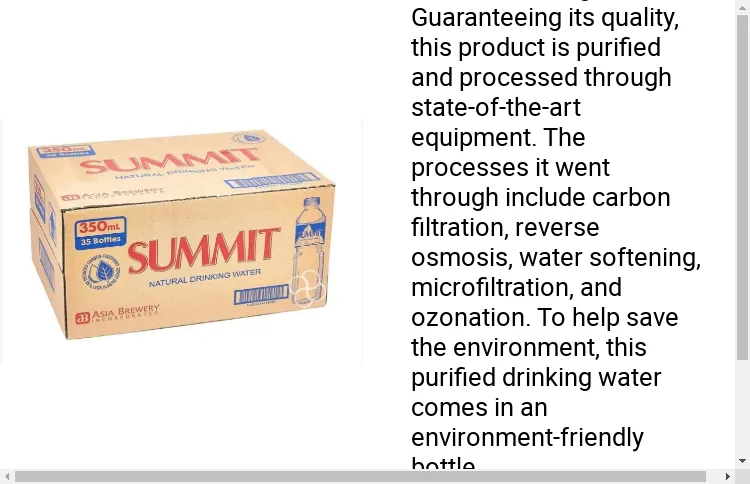 Summit Natural Drinking Water (350ml x 35 bottles)