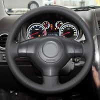 ‖ Car Interior Monopoly ‖-ปลอกหุ้มพวงมาลัยรถยนต์หนังเทียมสีดำเย็บมือสำหรับ Suzuki SX4 Alto Old Swift Opel Agila