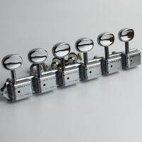 【cw】Deluxe WJ55S 6 In line Machine Heads Tuners ChromeBlack New Guitar partshot