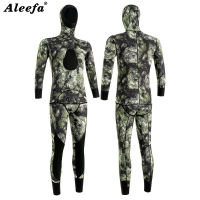 Lalaki Spearfishing ชุดดำน้ำ 3mm Neoprene Camo Scuba ชุดดำน้ำฟรีชุด 2 ชิ้น