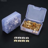 ☁❍ 100pcs/box 8x10mm Brass Mini Hinge Nail Box Gold/Silver 4 Holes Cabinet Door Luggage Cupboard Decor Jewelry Wood Wine Box