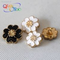 ∋⊙○ 6pcs/lot 25mm 19mm diameter flower shape metal buttons Coat Sweater Jacket buttons Decoration Handmade Scrapbook Crafts