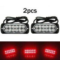 【Bluespot】2Pcs LED เร่งด่วน Light 12-LEDs Off-Road Red ไฟตัดหมอก12V ~ 24V รถบรรทุกรถยนต์ความปลอดภัยไฟทำงาน36W