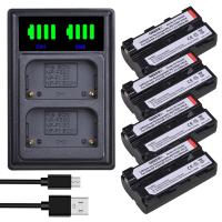 ZZOOI 4Pcs NP-F550 NP-F570 NP F550 F570 Camera Battery + LED Dual Charger with type-C port for Sony NP-F330 NP-F530 NP-F570 NP-F730