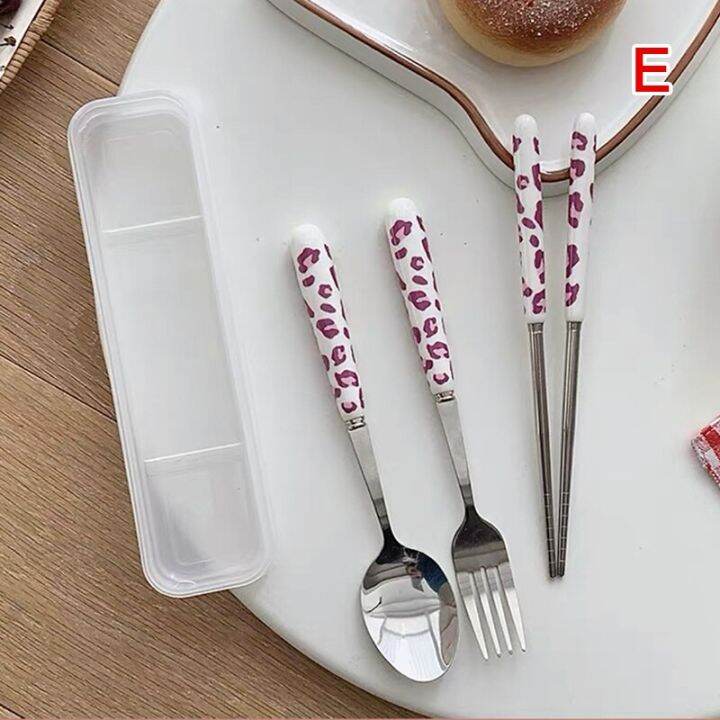 3pcs-cutlery-set-steak-fork-and-spoon-chopsticks-set-flat-stainless-steel-set-kitchen-tableware-travel-camping-accessories-flatware-sets