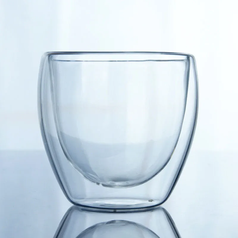 150-450ml Glass Coffee Mug Clear Double Wall Insulated Thermal Tea