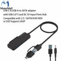 คลังสินค้าพร้อม USB C/ USB หน่วยความจำภายนอก SSD อะแดปเตอร์ซาต้า/HDD สายไดรฟ์ฟรี USB3.0การถ่ายโอน5Gbps พร้อมตัวบ่งชี้สถานะสำหรับฮาร์ดไดรฟ์2.5นิ้ว