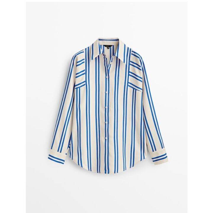zara-เสื้อเชิ้ตลําลอง-แขนยาว-คอปก-ทรงหลวม-ลายทาง-สไตล์ฝรั่งเศส-22-ฤดูร้อน-สําหรับผู้หญิง-ta