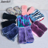 【CW】New Style Winter Girl Natural Real Rex Rabbit Fur s Good Elastic Knitted Rabbit Fur Mittens Lady Real Rex Rabbit Fur s