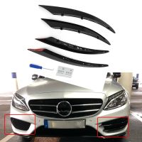 15- 18 For Mercedes Benz C Class W205 C180 C200 C250 C260 C300 4PCS Car Front Fog Lamp Grill Grille Decorative Covers Stickers