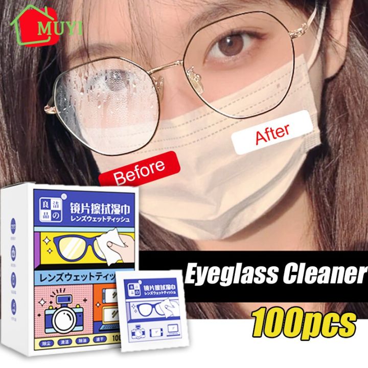 100pcs/Box Eyeglass Cleaner Lens Wipes, Eye Glasses Cleaner Wipes