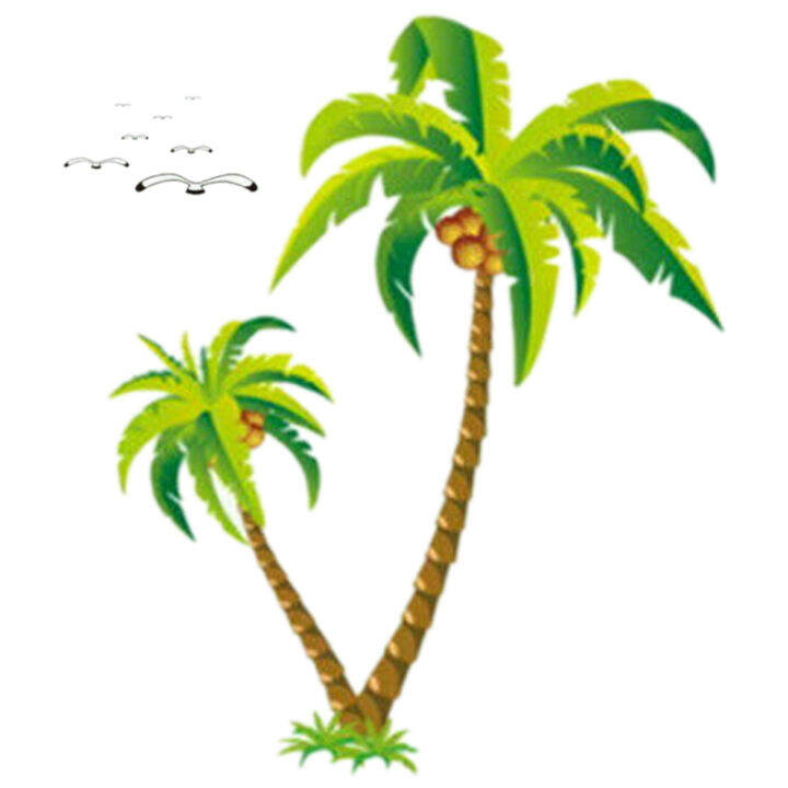 coconut-palm-tree-sticker-tropical-beach-wall-decal-living-room-backdrop-sticker