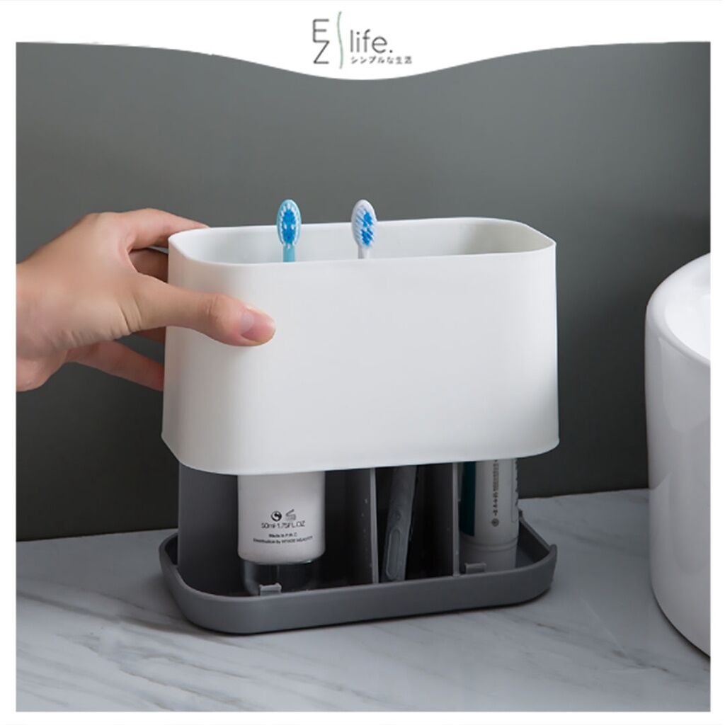 Japan Tootbrush Holder Multifunction Bathroom Tootbaste Holder Stand Removable Bathroom Storage Box Accessories