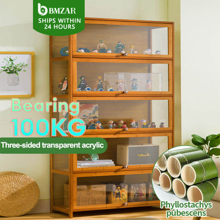 BMZAR Display 3/4/5Layers Wood/Brown Bamboo Acrylic