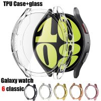 TPU Case for Samsung Galaxy watch 6 44mm Plated Tempered Screen protector all-around bumper Film Shell Galaxy watch 6 40mm cover