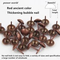 ☊ 100pcs Antique sofa decorative nails Pushpins Round head Wooden pointed mouth nail Thickened 8 mm Hardware Furniture Decor