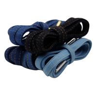 【HOT】﹍ 8mm Flat Denim Shoelaces Metal Aglet Classic Laces Customize Your Kicks Shoestrings Sneakers