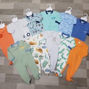 Body sleep sleepsuit liền tất khóa kéo cho bé trai bé gái hình in ngộ