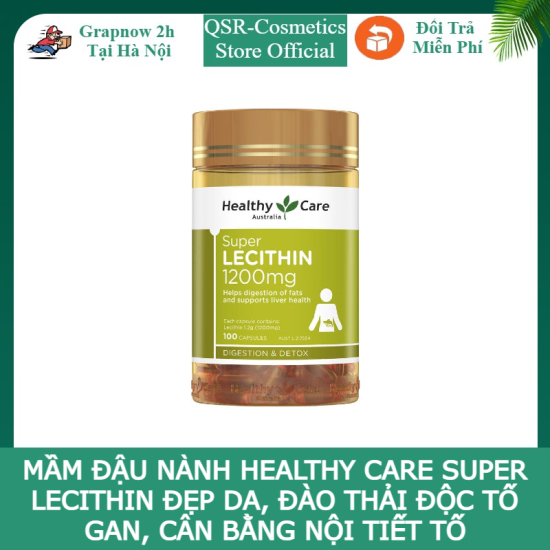 Mầm đậu nành healthy care super lecithin đẹp da, đào thải độc tố gan - ảnh sản phẩm 1