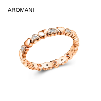 Aromani【พร้อมแล้ว!】แหวนรูปหัวใจแบบเรียบง่ายสำหรับผู้หญิงแหวนนิ้วมือน่ารักของขวัญวันเกิดโรแมนติกสำหรับแฟนเครื่องประดับหินเพทายแฟชั่น