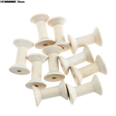 ❁✁ 10PCs Empty Wooden Bobbin Spools For Thread Wire 47mmx31mm Natural Color Needlework