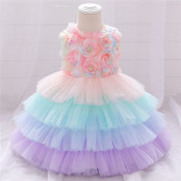 Christmas Girl Dress Lace Petal Baby Girls Dresses Vestidos Wedding Party Ball Gowns Children Clothes Birthday Clothing