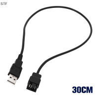 STF 30 50 100ซม. พัดลม3 4พินไปยัง USB อะแดปเตอร์สายเคเบิลเชื่อมต่อพัดลมคอมพิวเตอร์พีซี